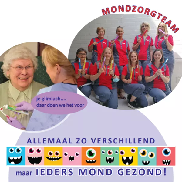 Affiche gepersonaliseerd met foto mondzorgteam