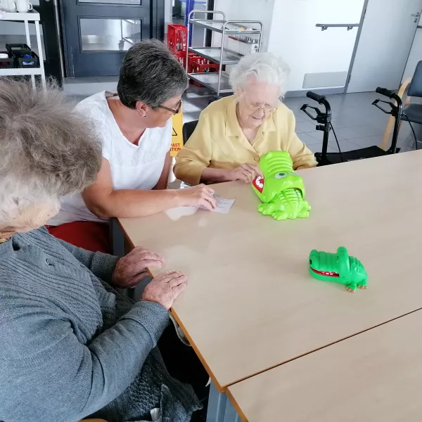 Spel krokodil met kiespijn